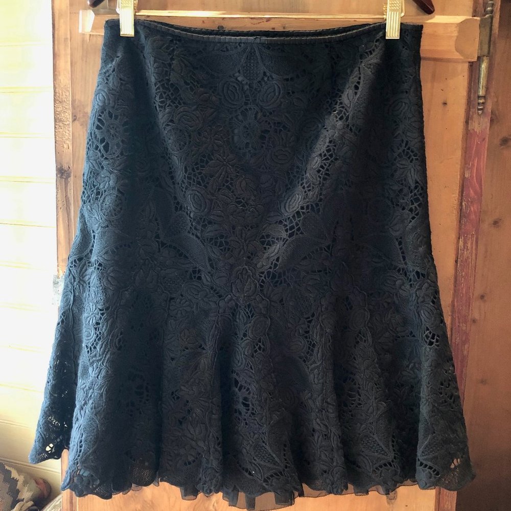 Elie Tahari black lace skirt